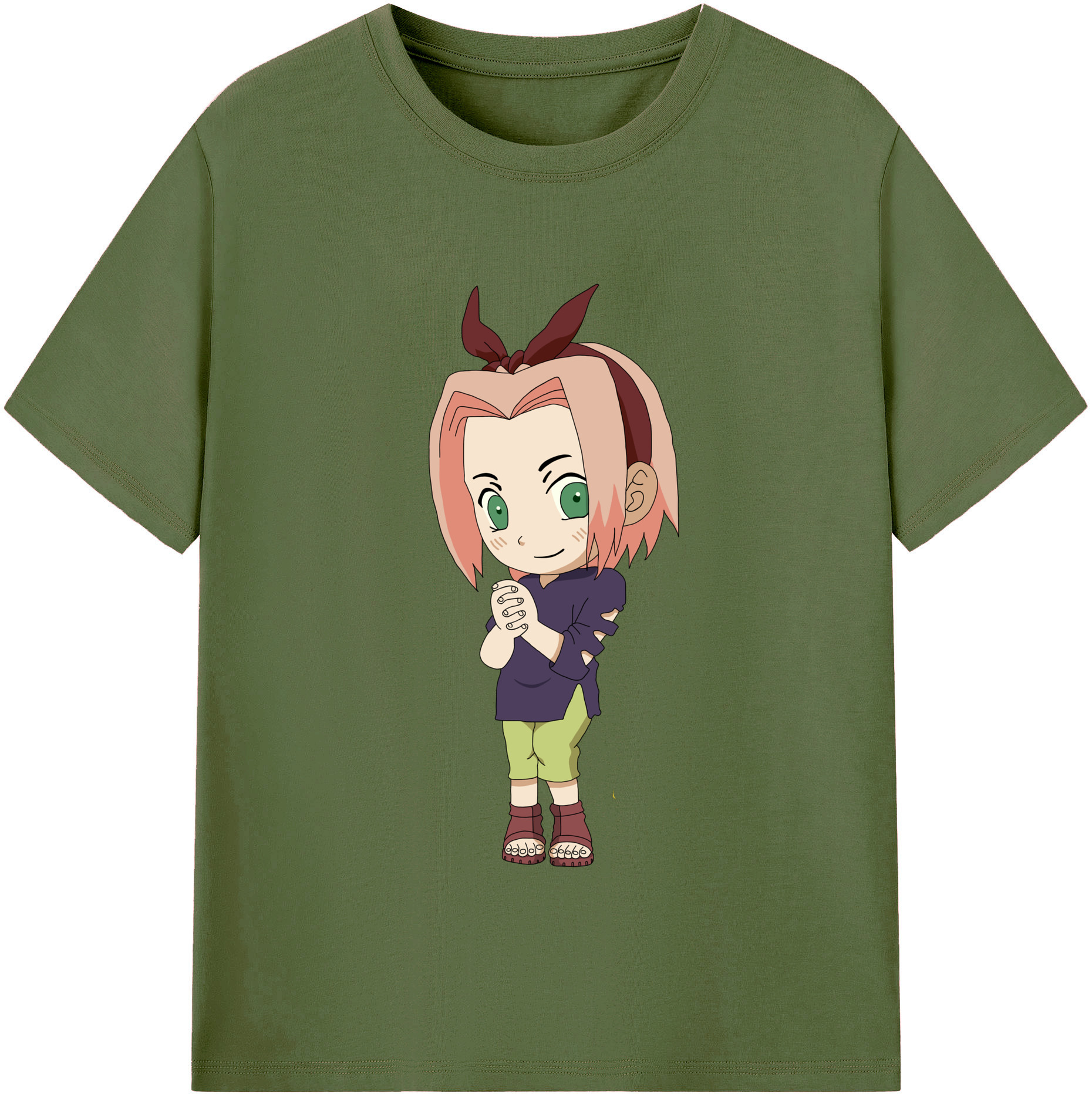 （画像用） NARUTO -ナルト- 春野サクラ Haruno Sakura 綿100％半袖Tシャツ（フロントプリント）